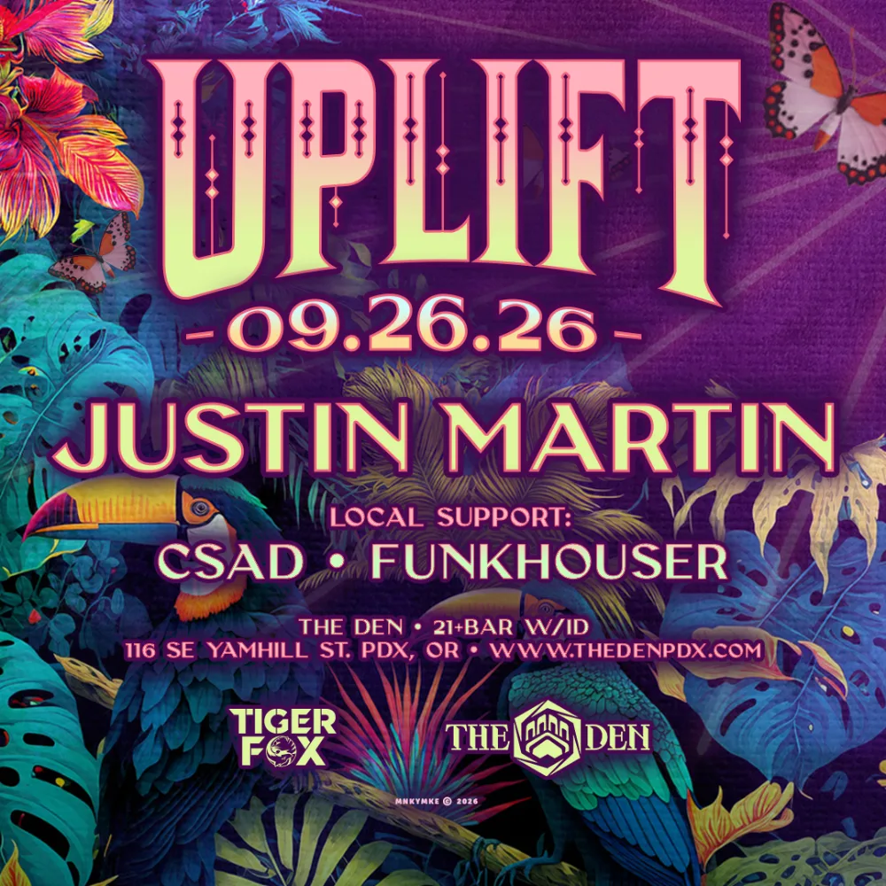 Justin Martin, Funkhouser, CSAD — event flyer