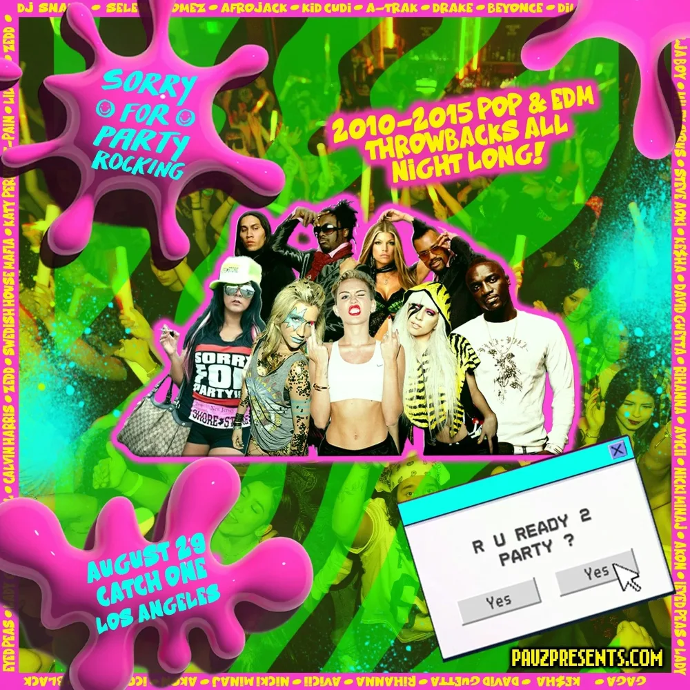 Sorry For Party Rocking — event flyer