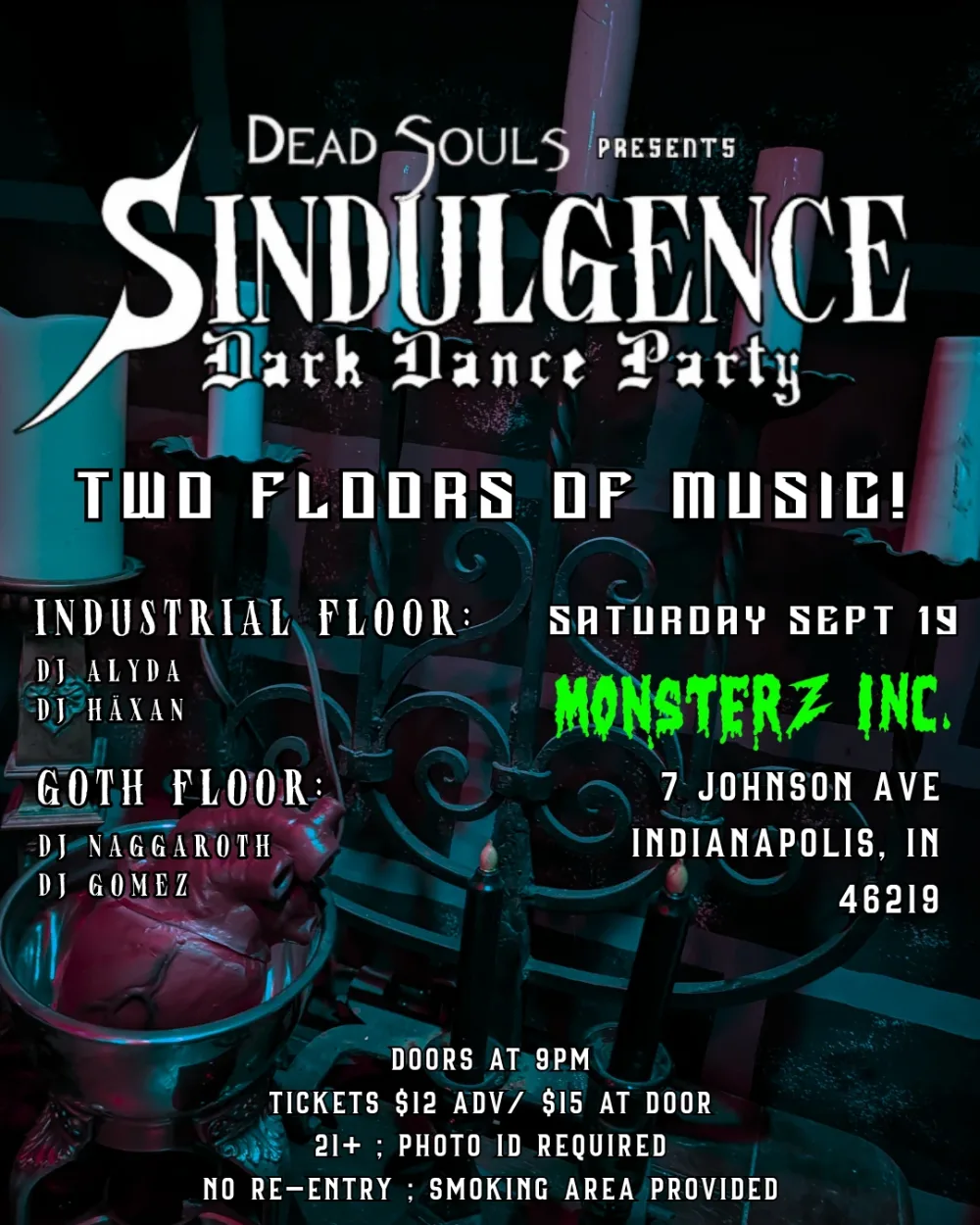 Sindulgence — event flyer