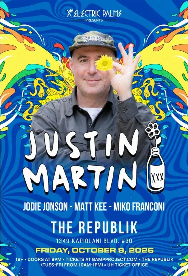 Justin Martin, Matt Kee — event flyer