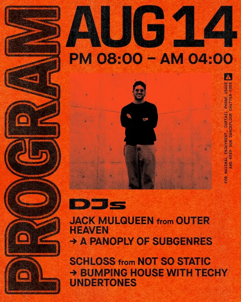 Jack Mulqueen — event flyer