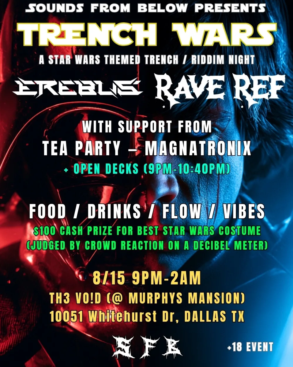 TRENCH WARS (BY SOUNDS FROM BELOW) — event flyer