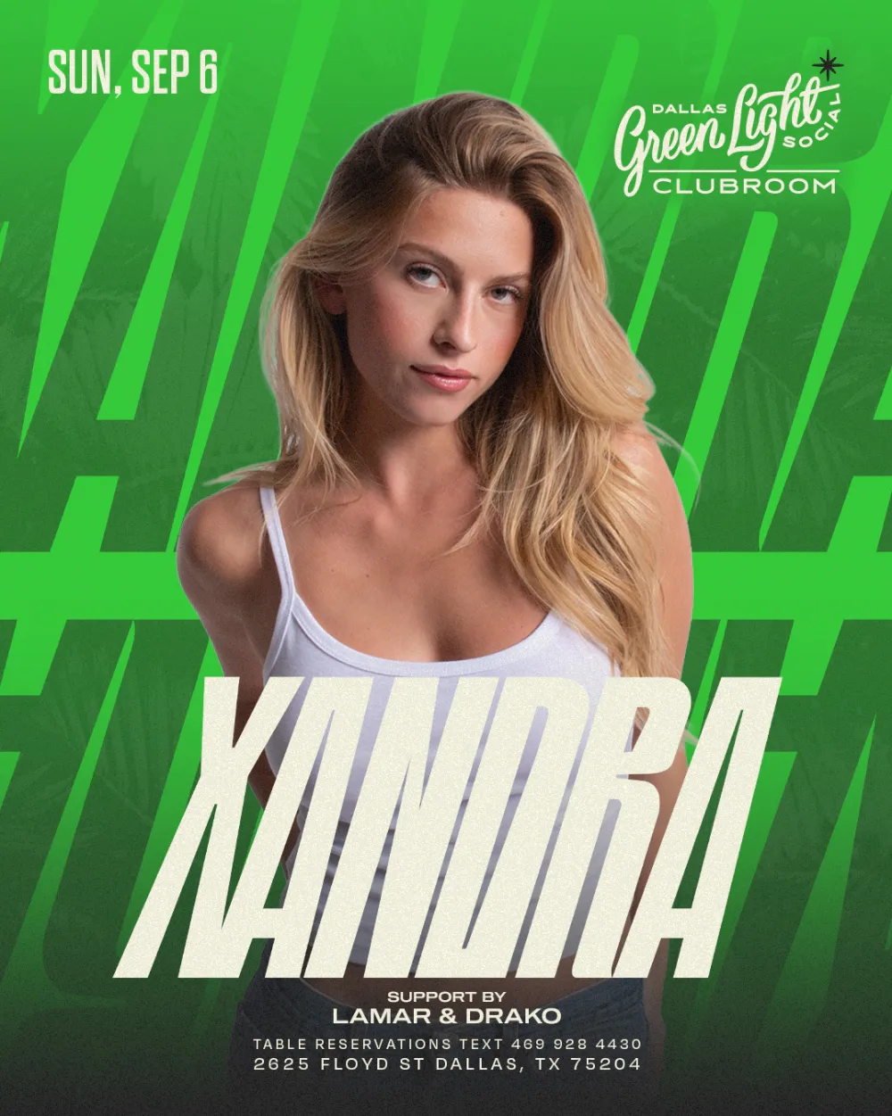 XANDRA — event flyer