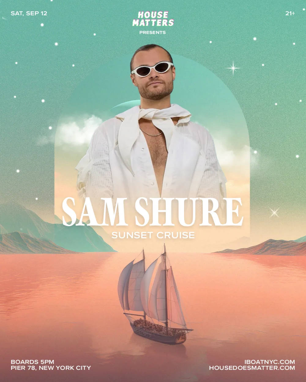 House Matters - Sam Shure Sunset Cruise — event flyer