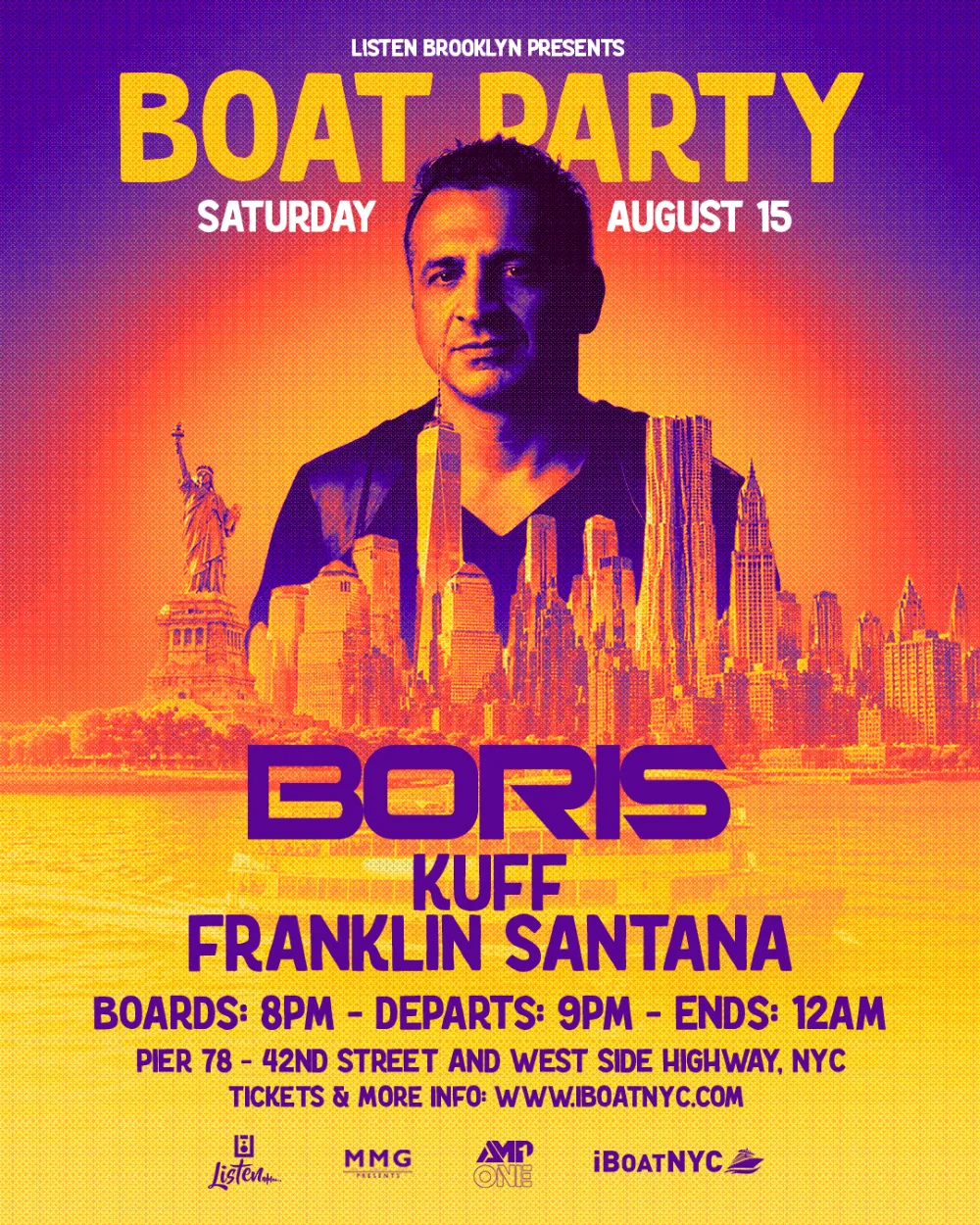 BORIS Boat Party — event flyer