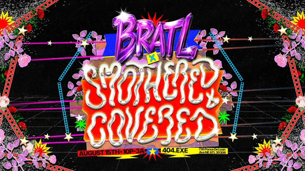 BRATL x Smothered + Covered — event flyer