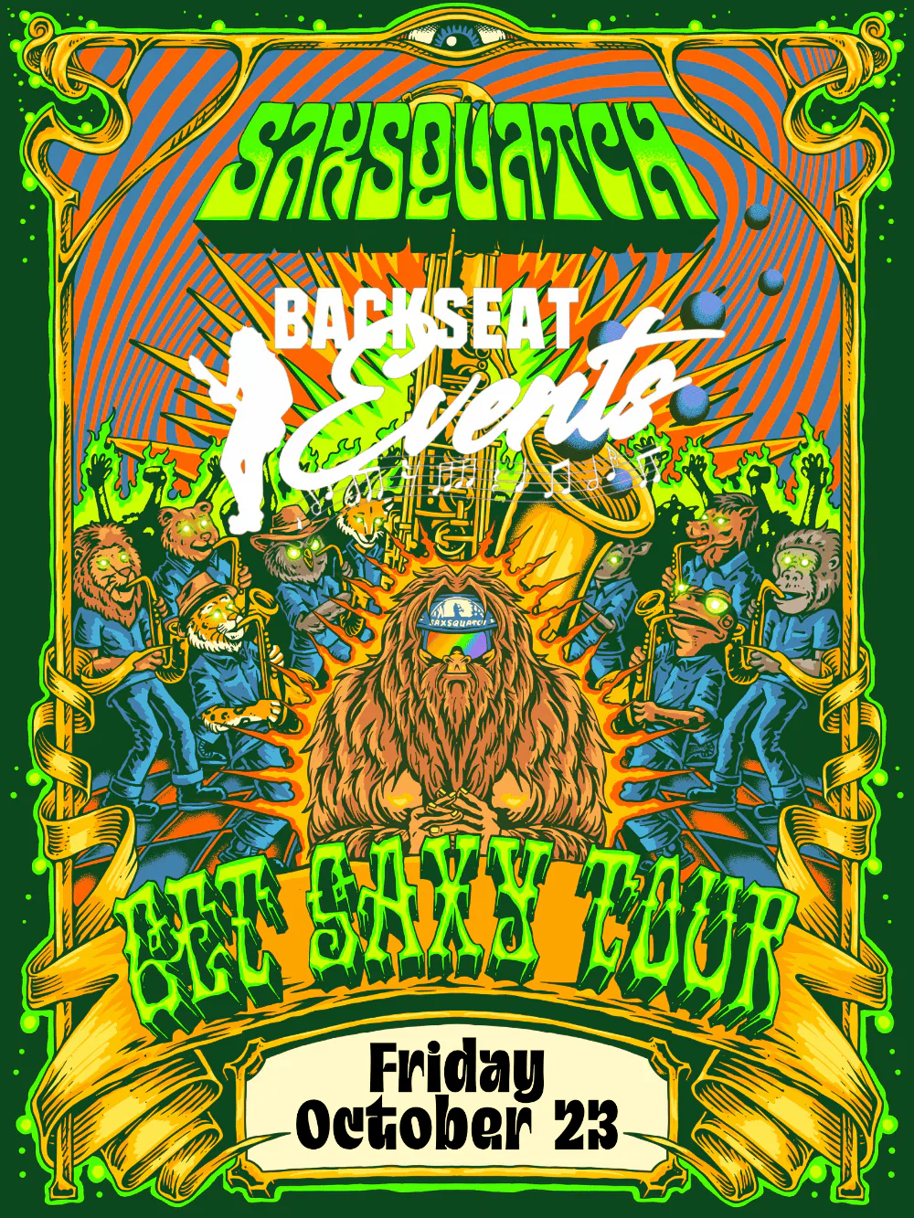 Saxsquatch — event flyer