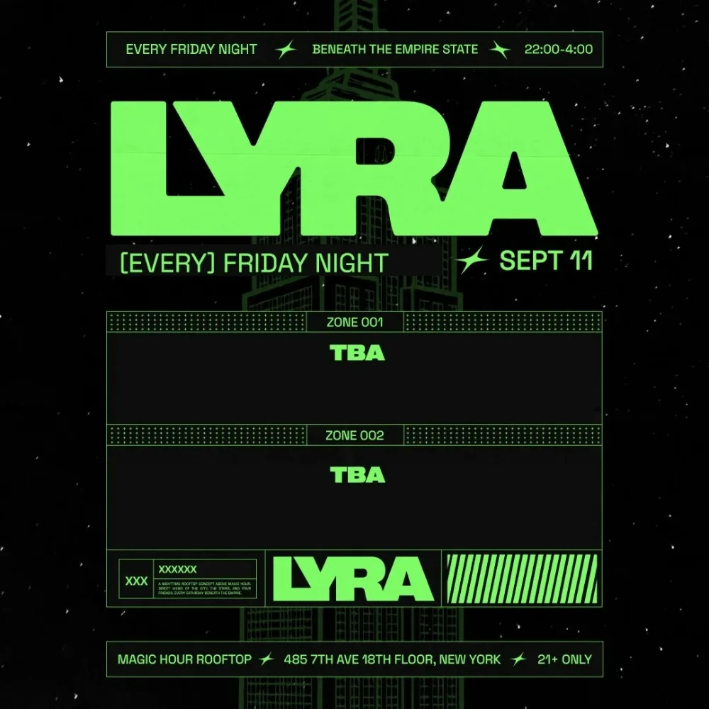 Lyra Rooftop Party — event flyer