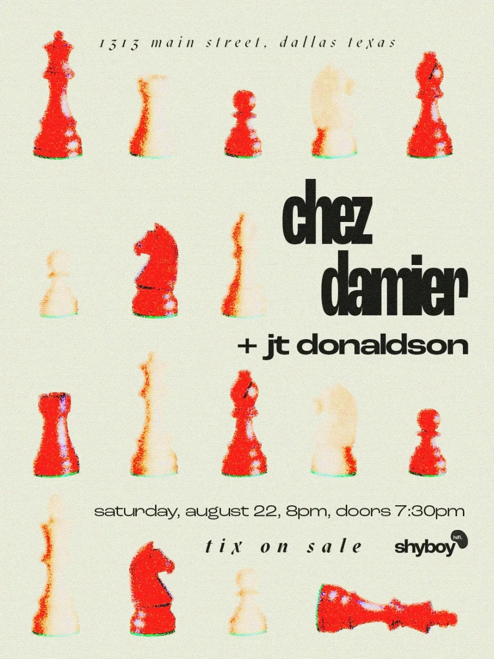 Chez Damier, JT Donaldson — event flyer