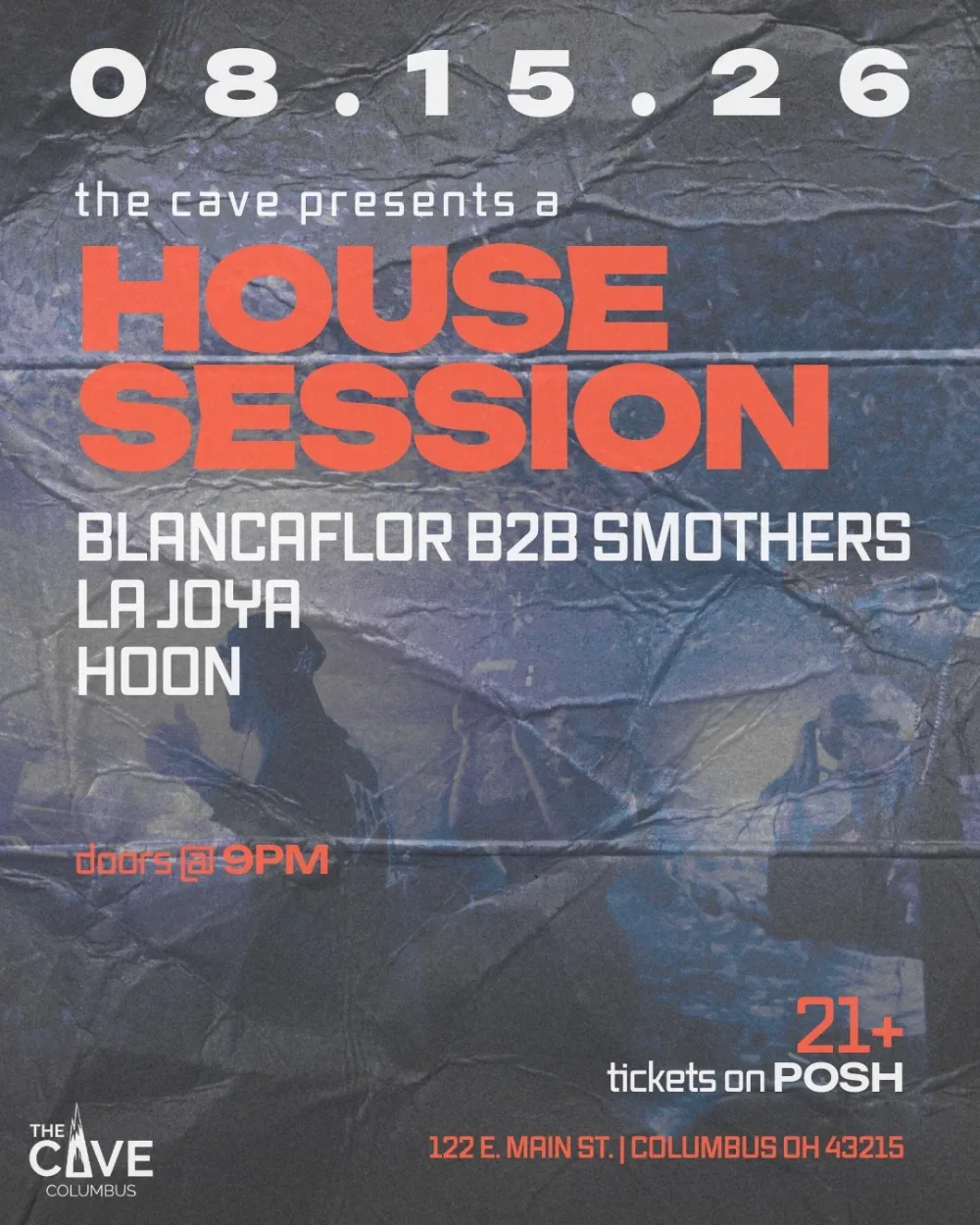 THE CAVE HOUSE SESSION — event flyer