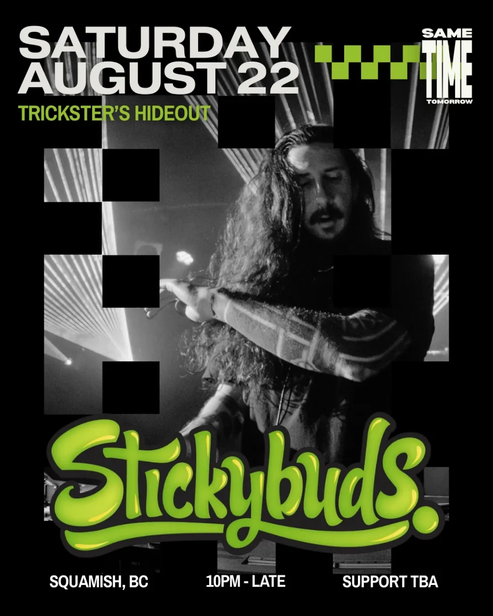 Stickybuds — event flyer