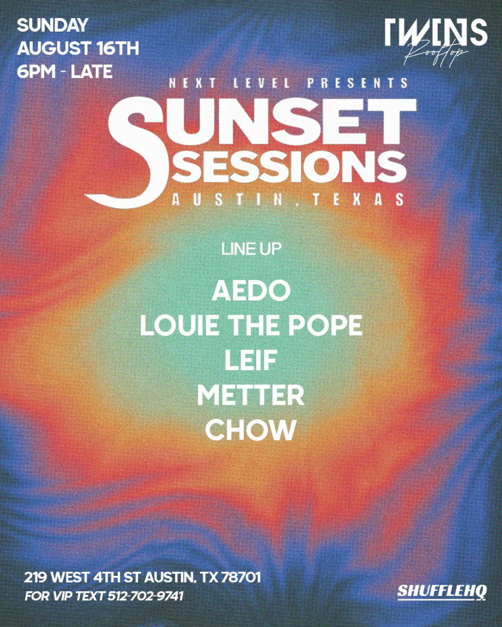 SUNSET SESSIONS ATX — event flyer