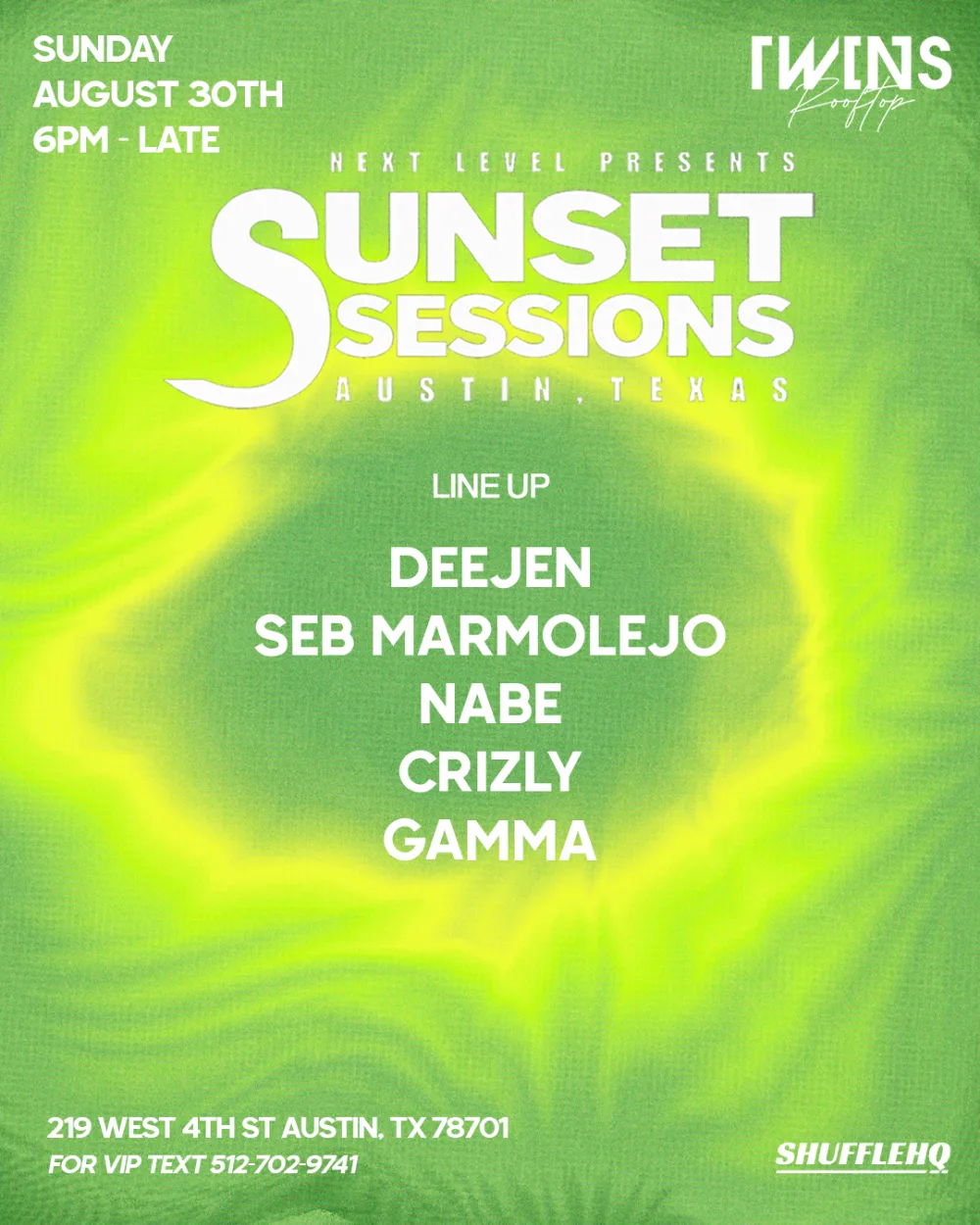 SUNSET SESSIONS ATX — event flyer