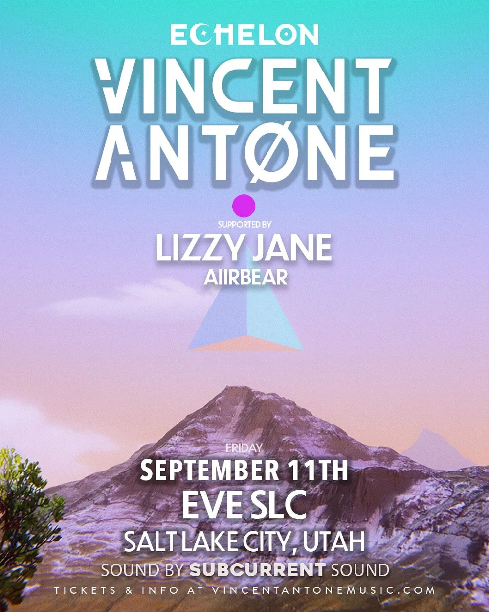 Vincent Antone, Lizzy Jane, aiirbear — event flyer