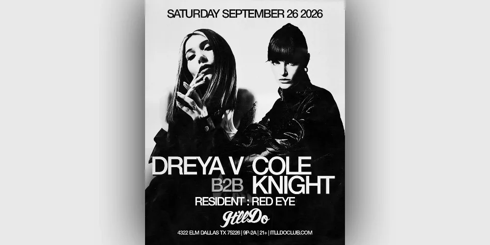 Dreya V, Cole Knight — event flyer