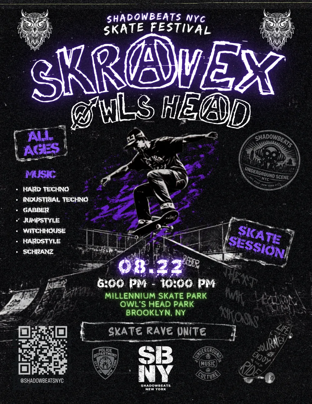SKRAVEX // Vol. 1 — event flyer
