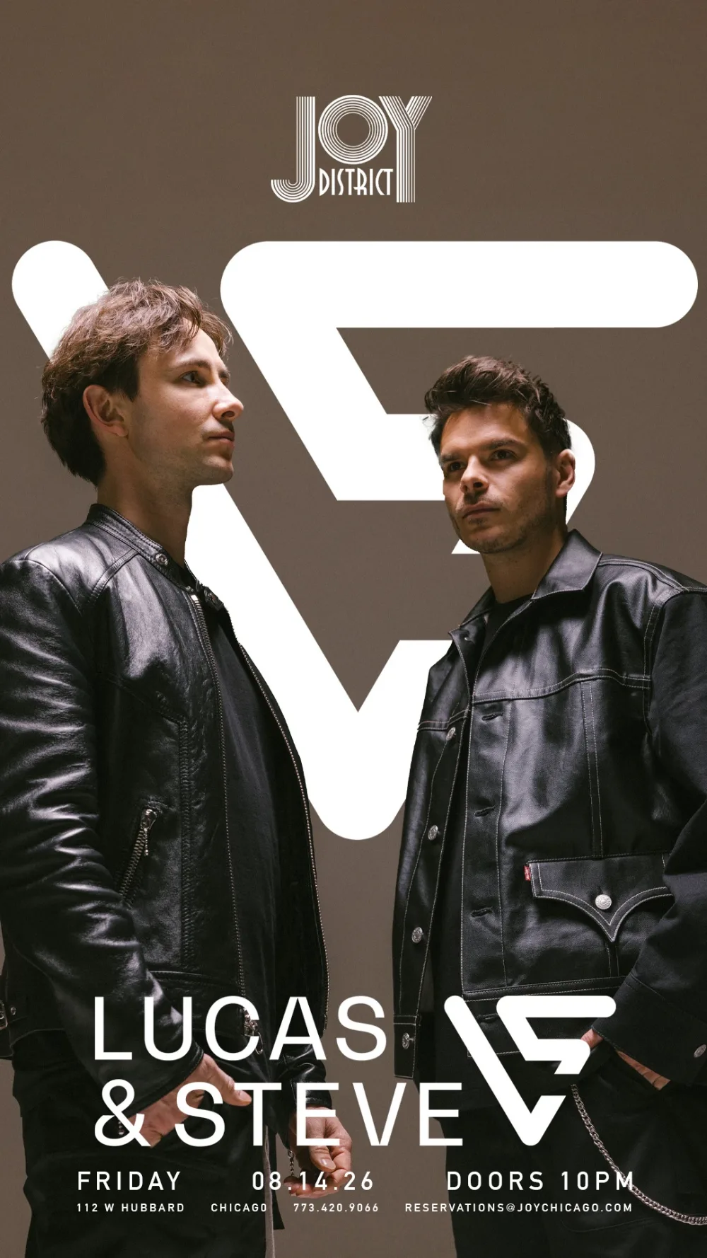 Lucas & Steve — event flyer