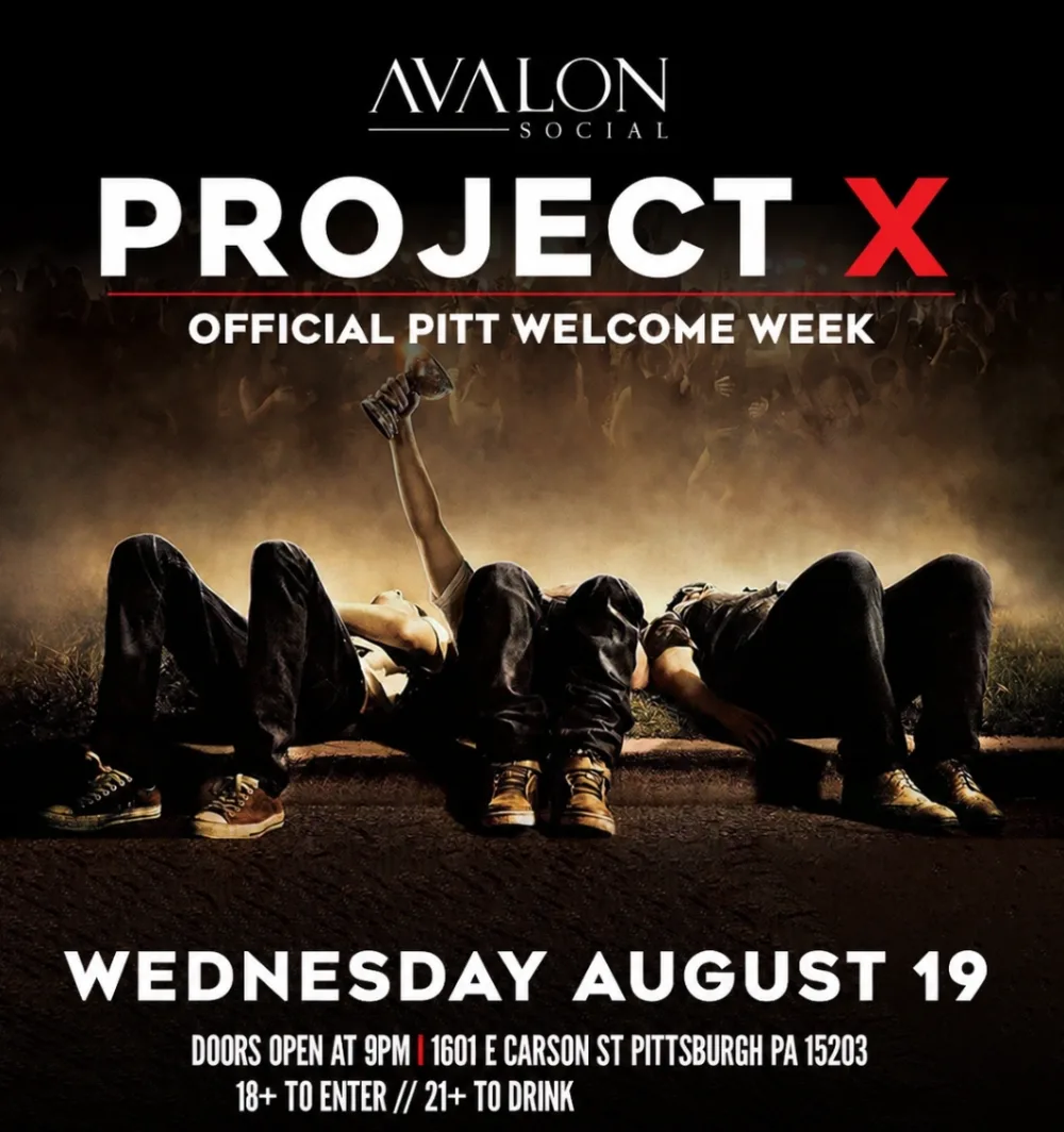 Project X - Welcome Week — event flyer