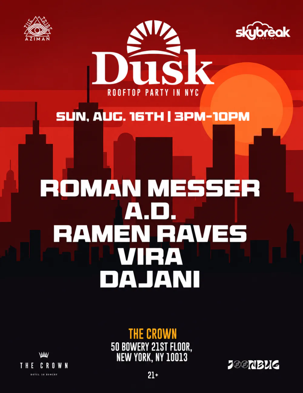 Dusk - Sunset Open Air Rooftop Party — event flyer