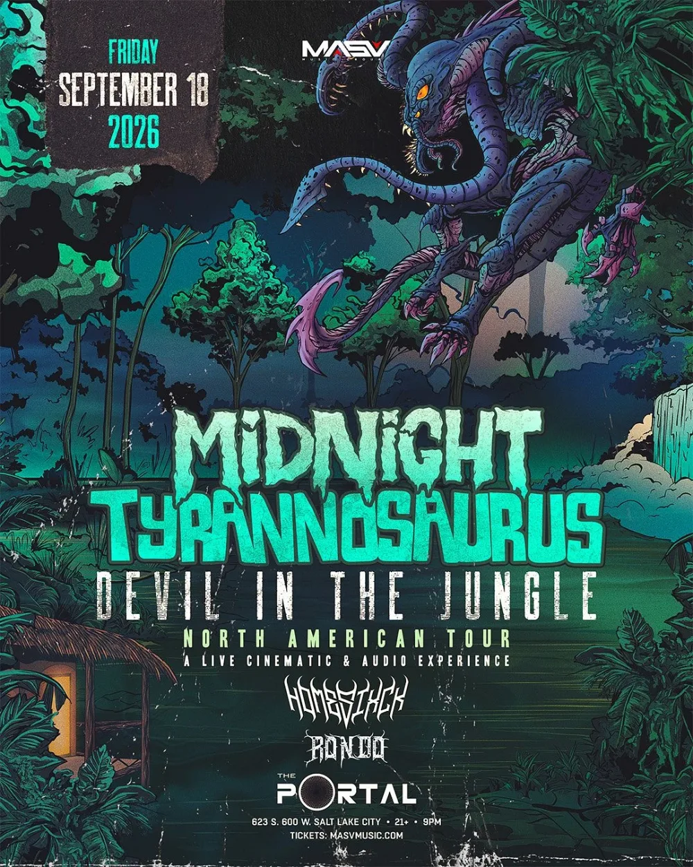 Midnight Tyrannosaurus — event flyer
