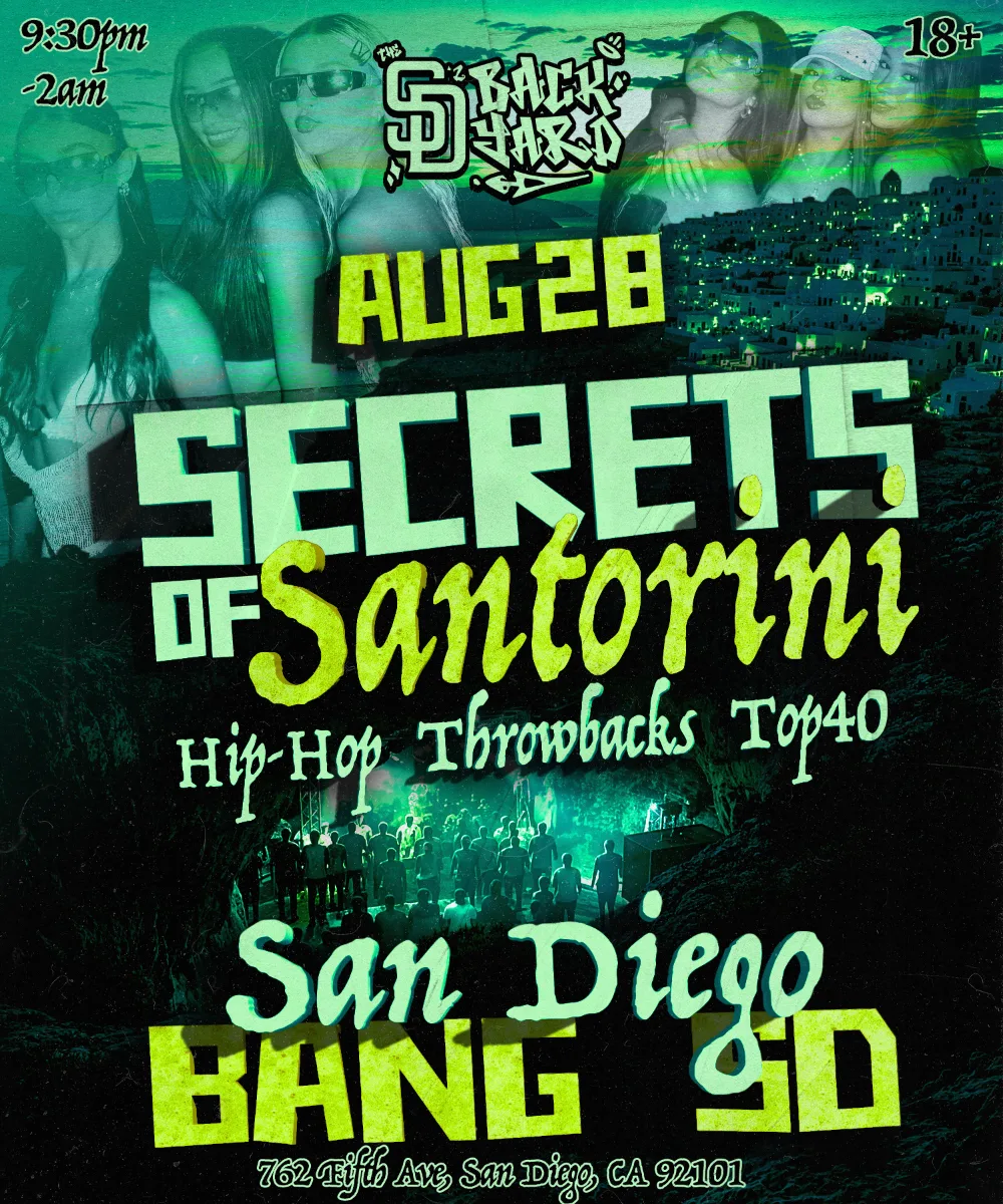 Secrets of Santorini — event flyer