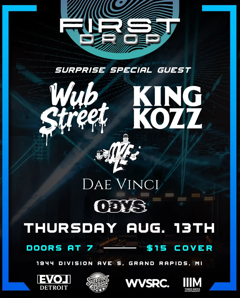 First Drop — event flyer