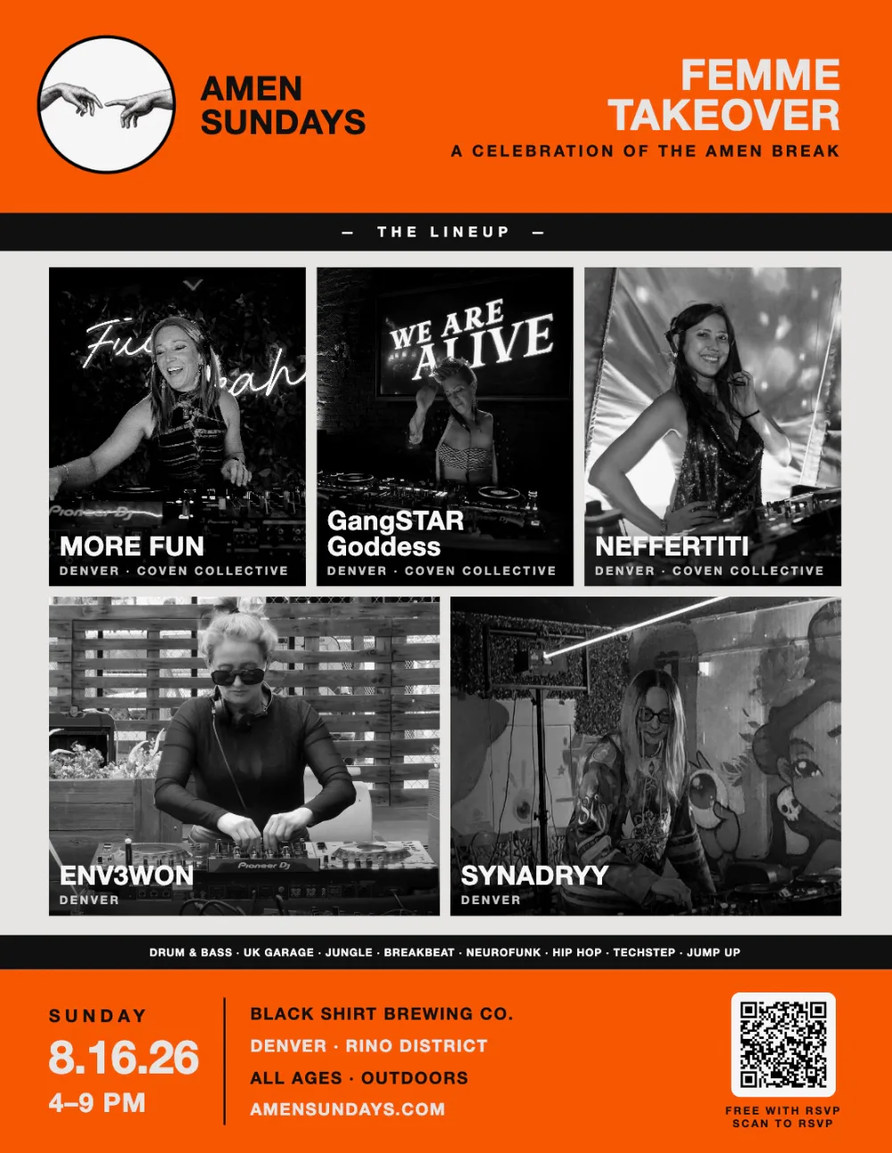 AMEN SUNDAYS (DNB) — event flyer