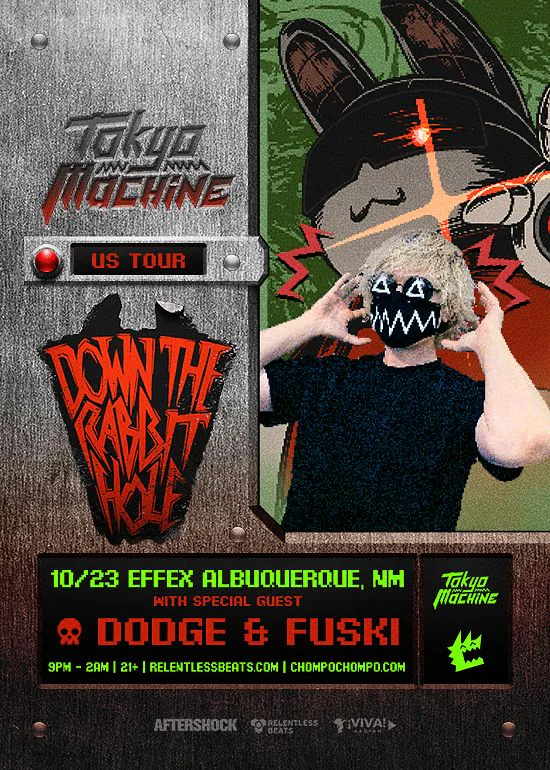 Tokyo Machine, Dodge & Fuski — event flyer