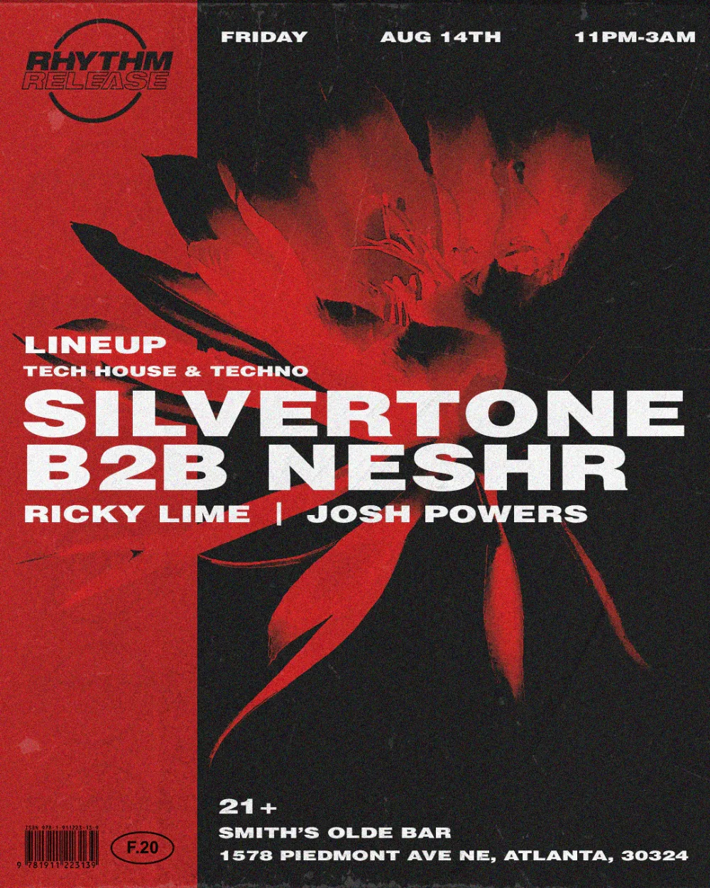 Silvertone, Neshr, Ricky Lime, Josh Powers — event flyer