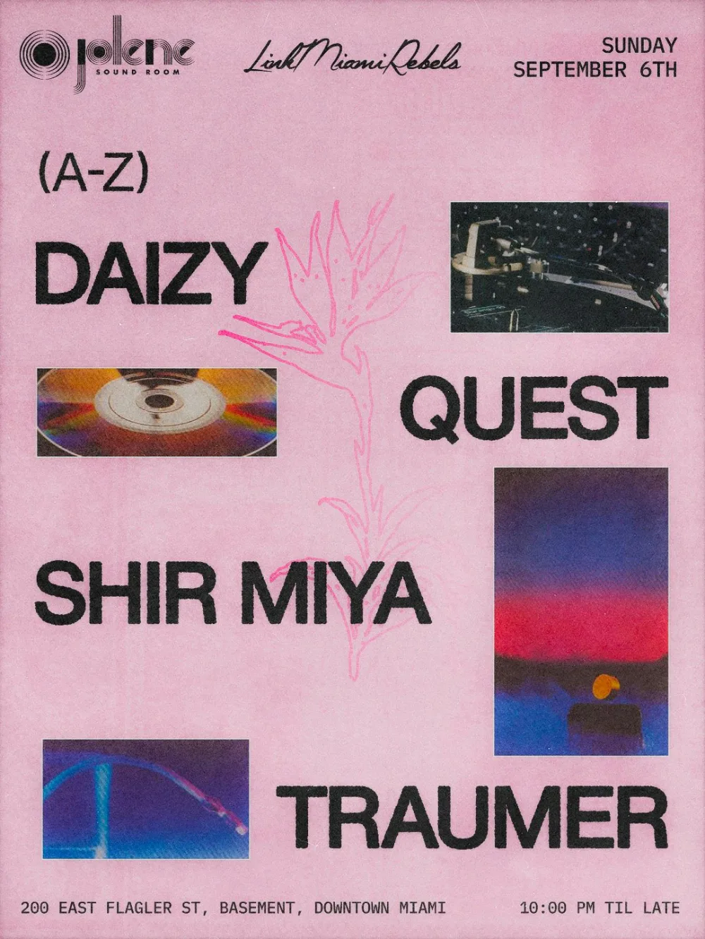 Quest, Traumer, Shir Miya, Daizy — event flyer