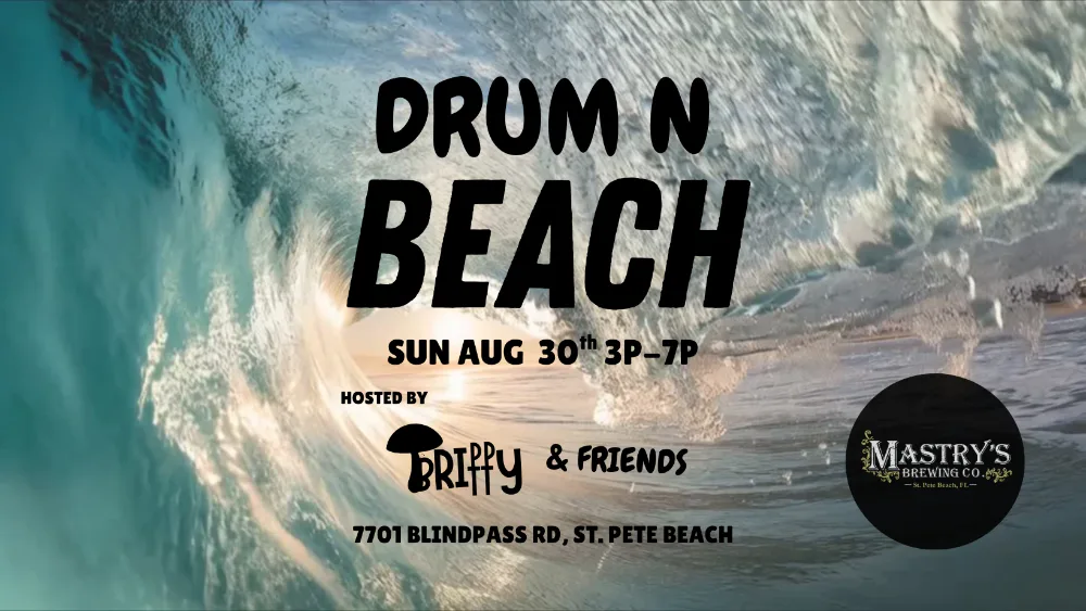 Drum n Beach — event flyer