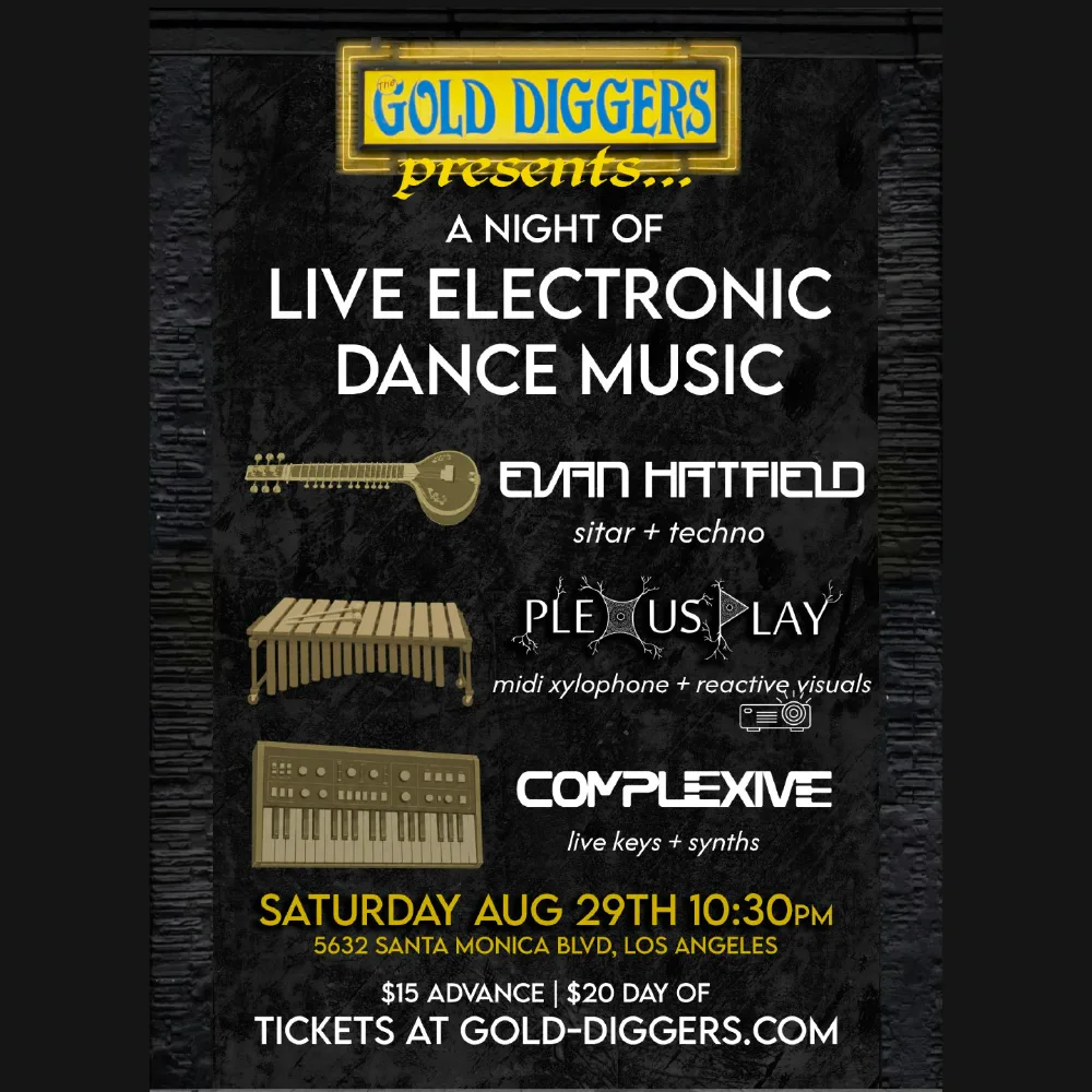 PlexusPlay, Complexive, Evan Hatfield — event flyer