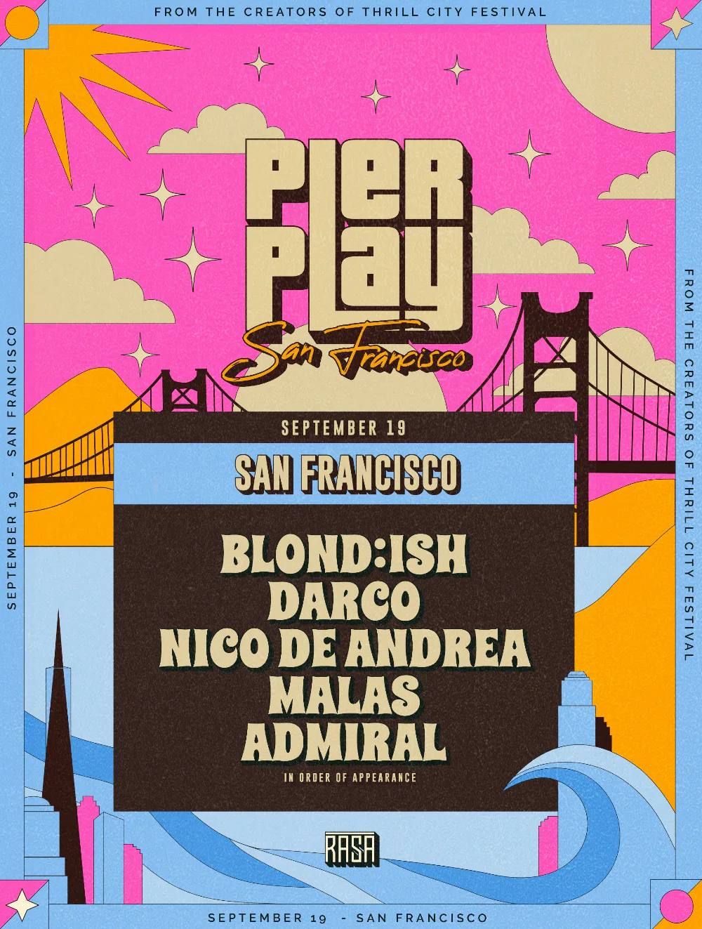 Blond:ish, Darco, Nico De Andrea, MALAS — event flyer