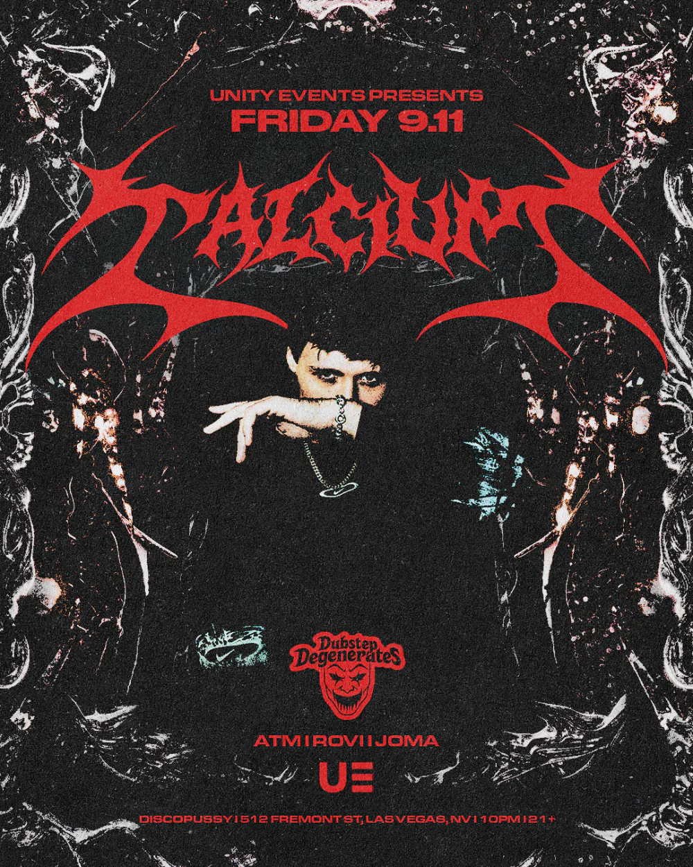 Calcium, Dubstep Degenerates — event flyer