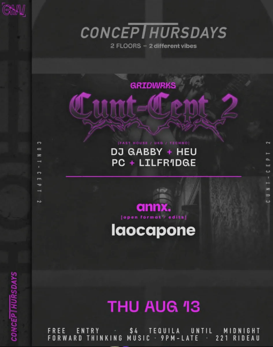 ConcepThursdays 176 - Cunt-Ceptb2 — event flyer