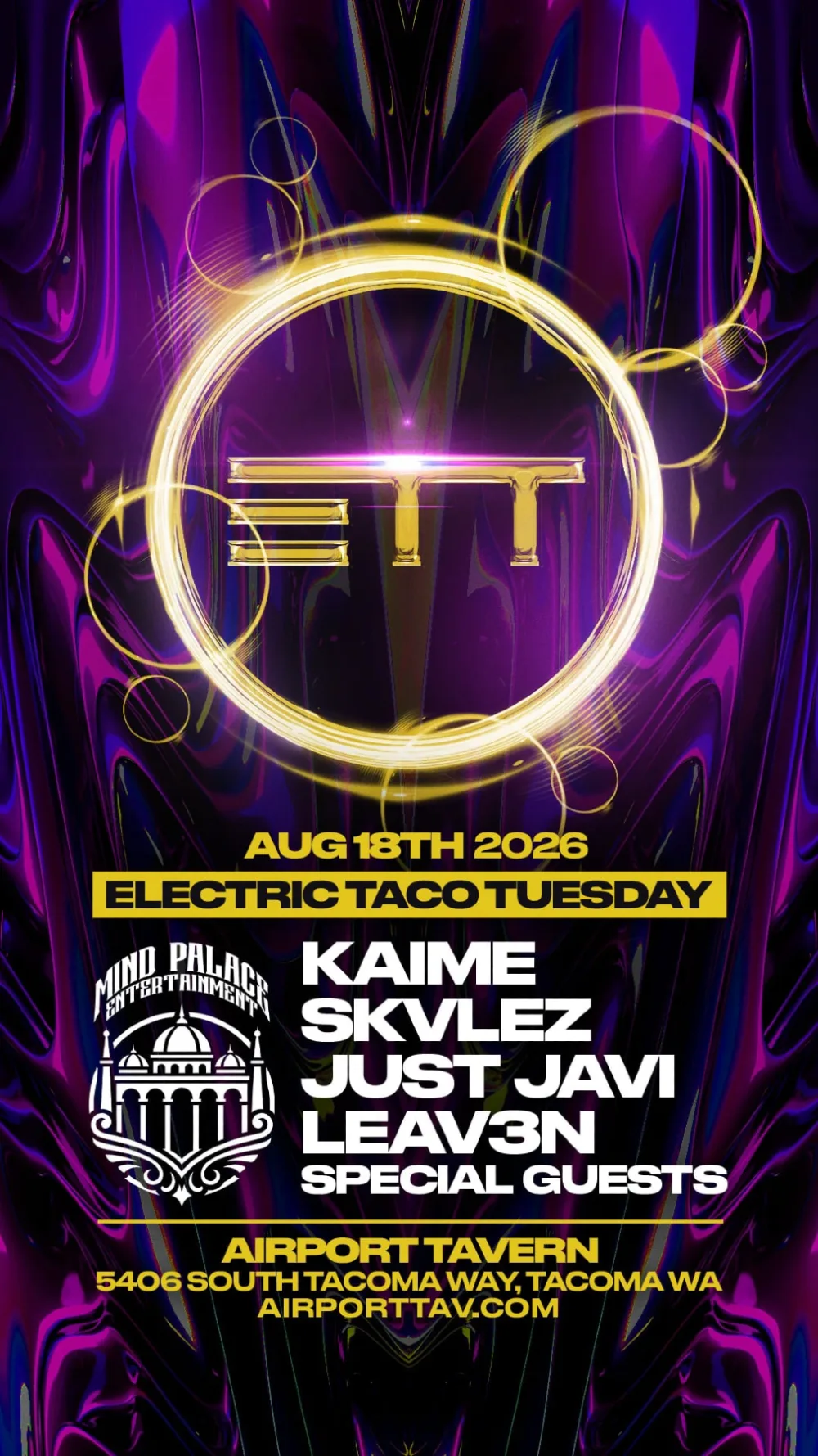 Electric Taco Tuesday Mind Palace Talent Take-over — event flyer