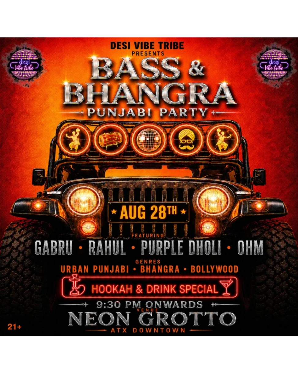 Bass & Bhangra Punjabi Dance Party — event flyer