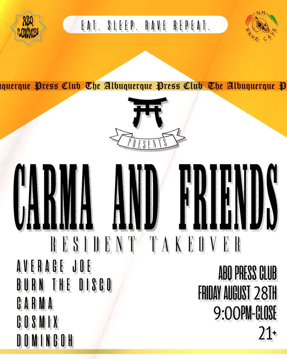 Carma & Friends - Resident Takeover — event flyer
