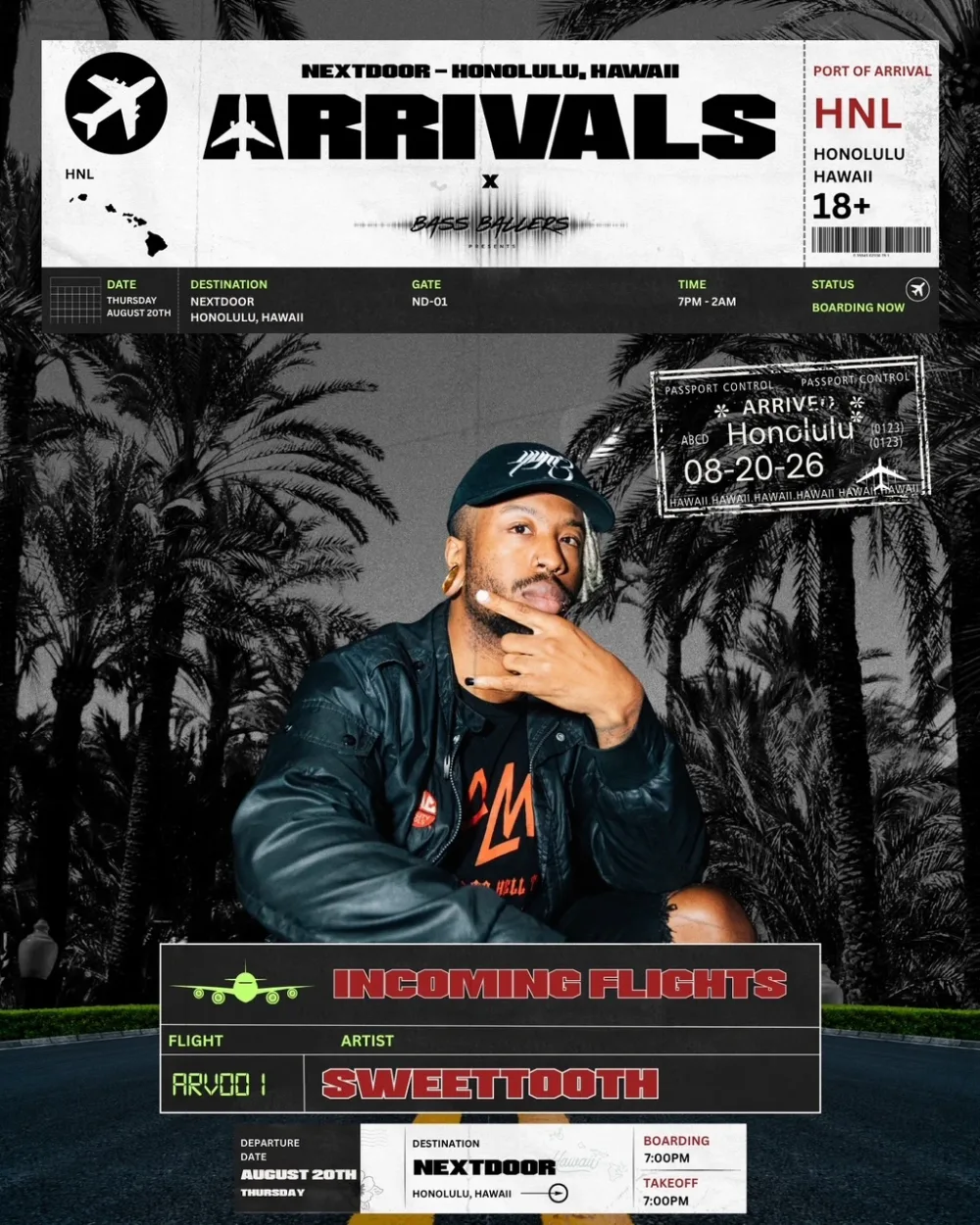 SweetTooth, Hollow Points, BLVCK.PNDV, Bleach, Trilleon, tjfrez, Pono — event flyer