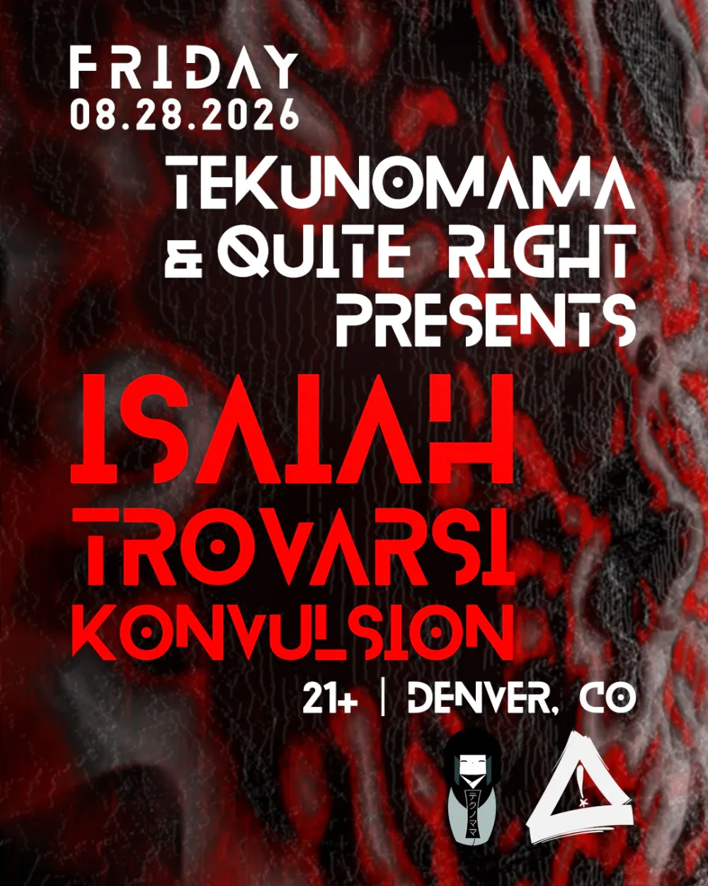 Tekunomama & Quite Right presents — event flyer