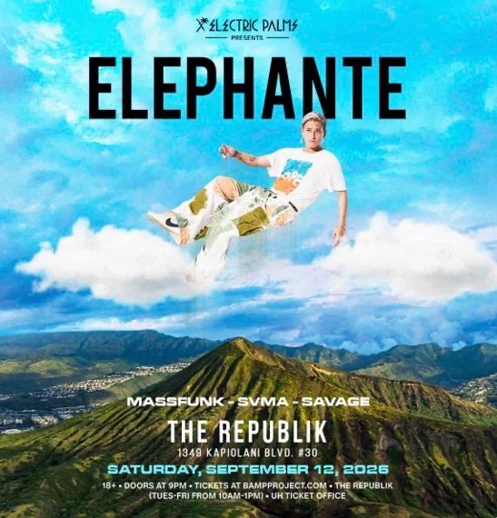 Elephante, Massfunk, SVMA — event flyer