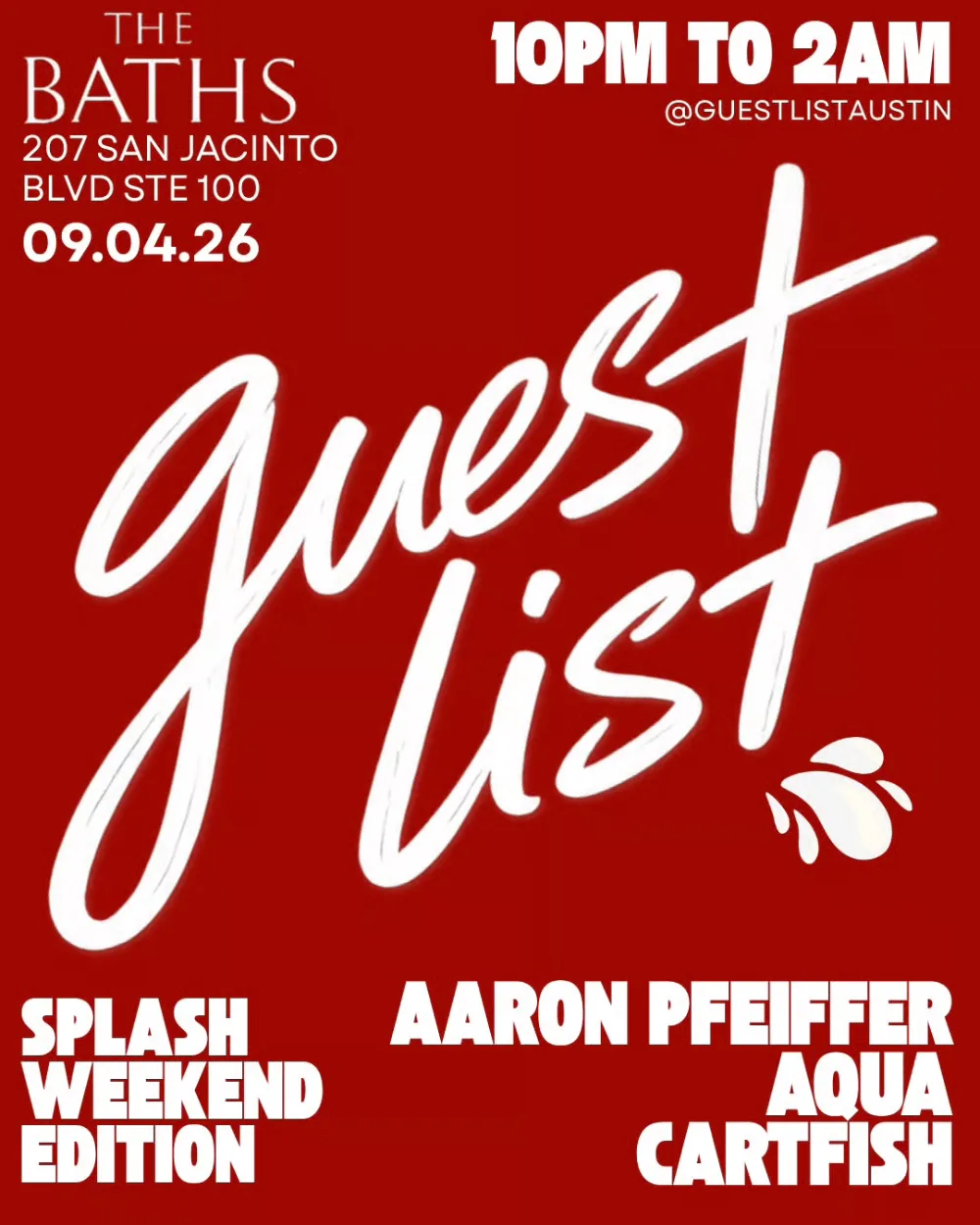 Guest List — event flyer