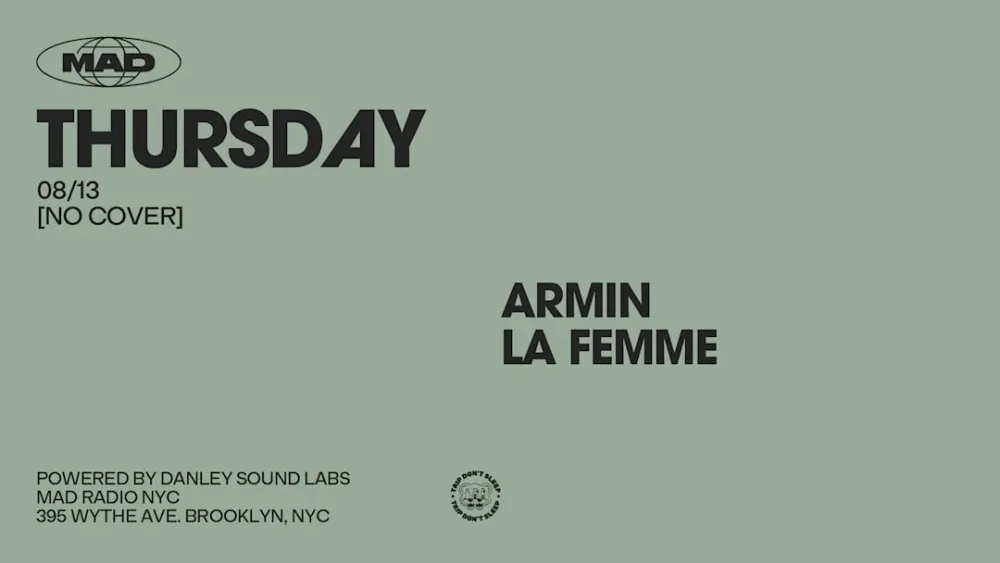 Armin, La femme — event flyer