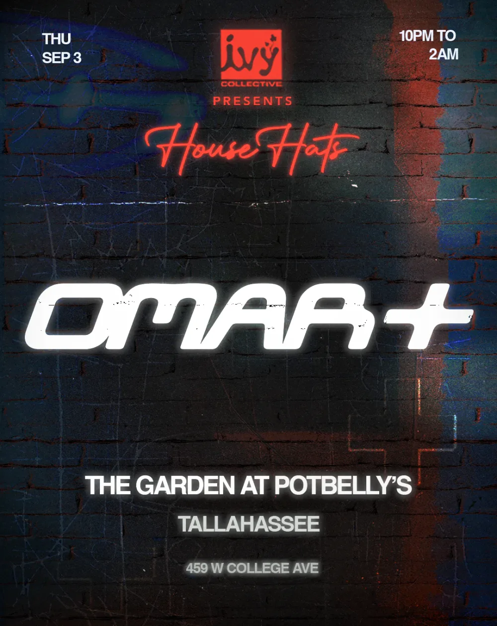 Omar+ — event flyer