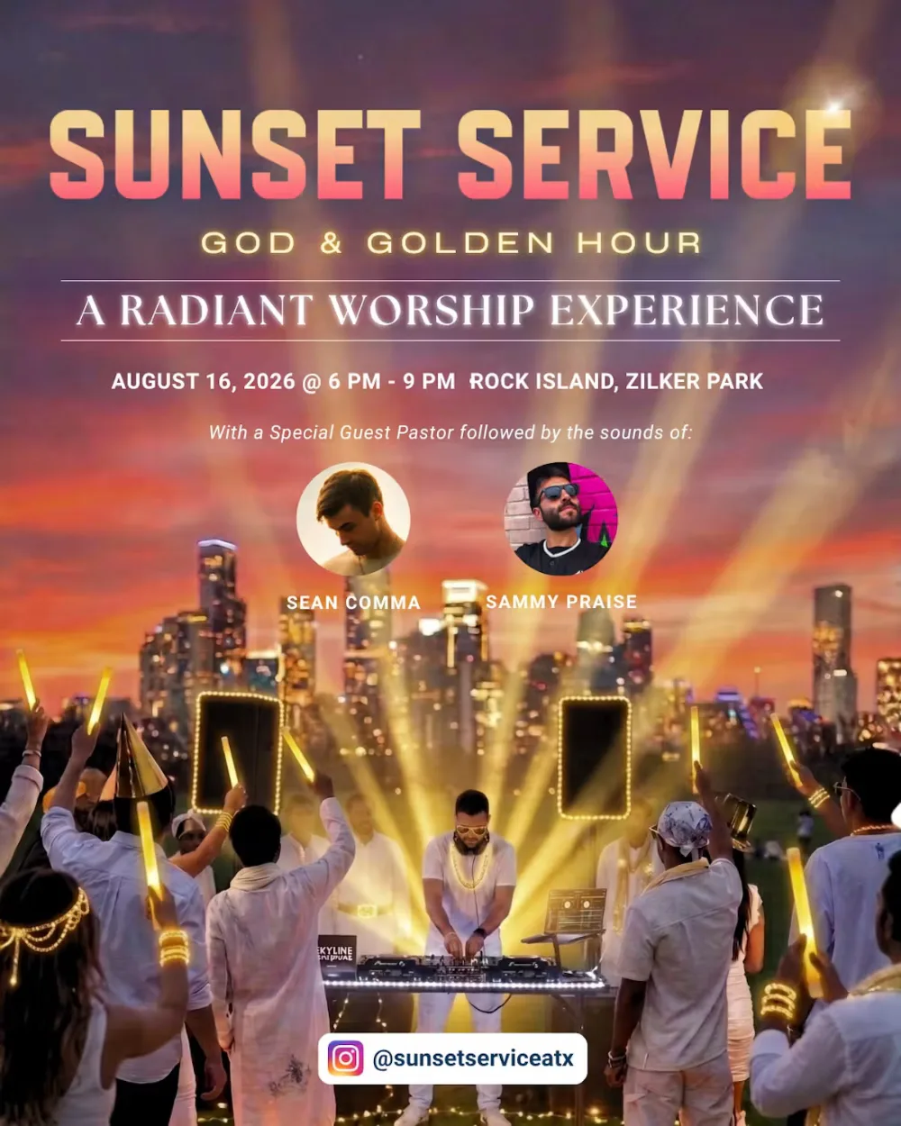 Sunset Service | Worship Rave in the Park — event flyer