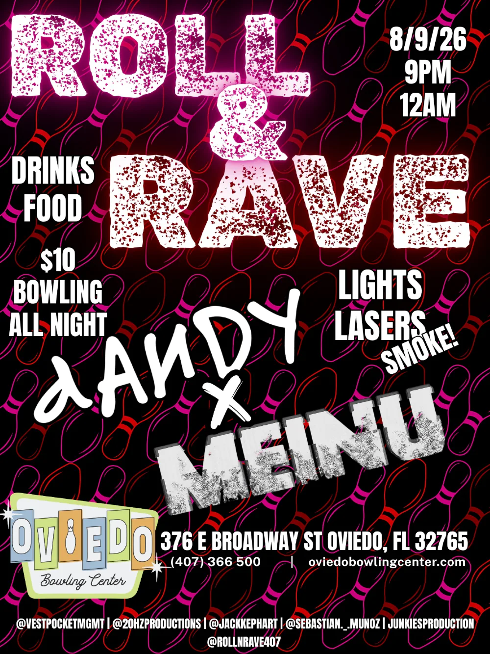 Roll N Rave Bowling — event flyer