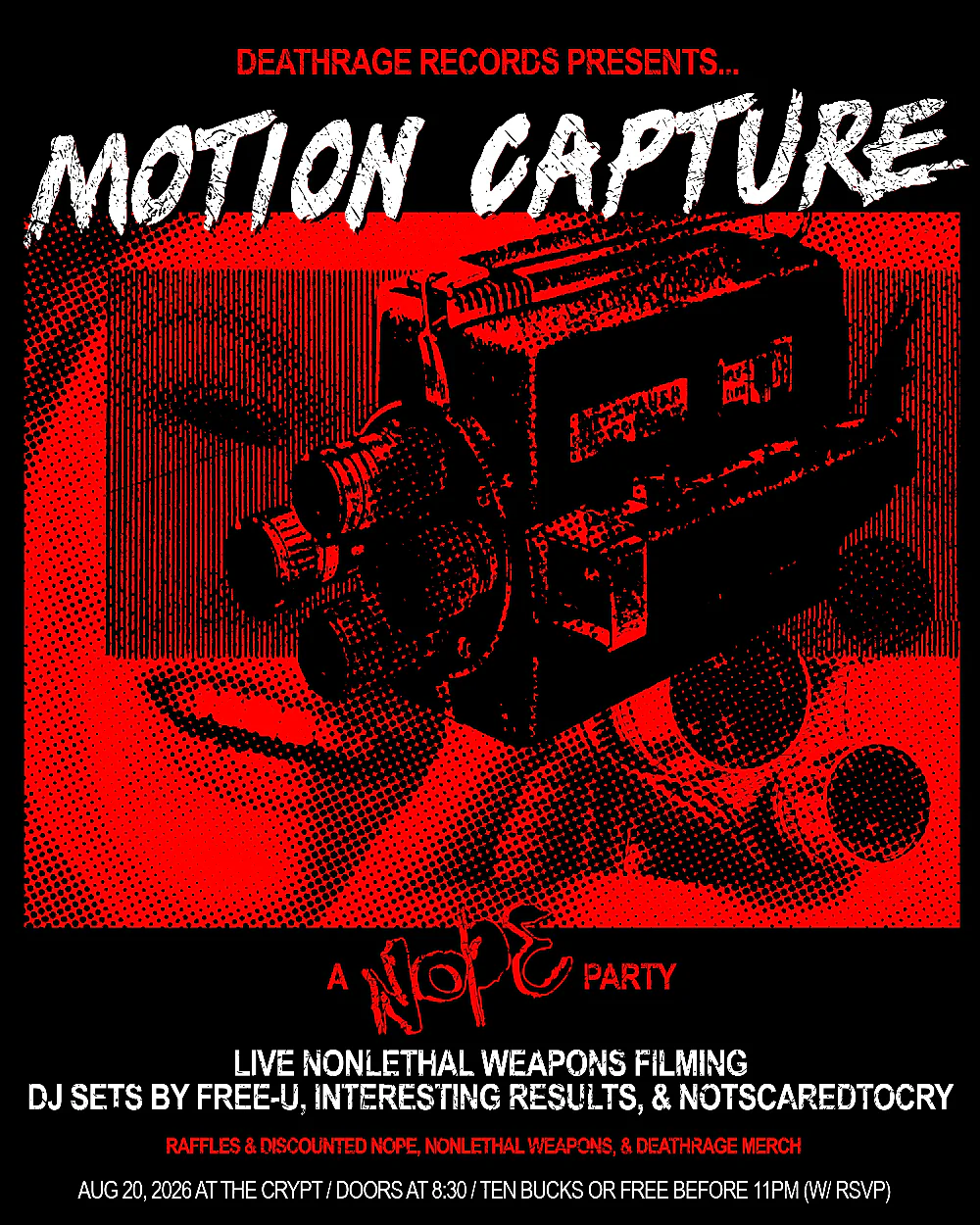 MOTION CAPTURE (A NOPE Party) — event flyer