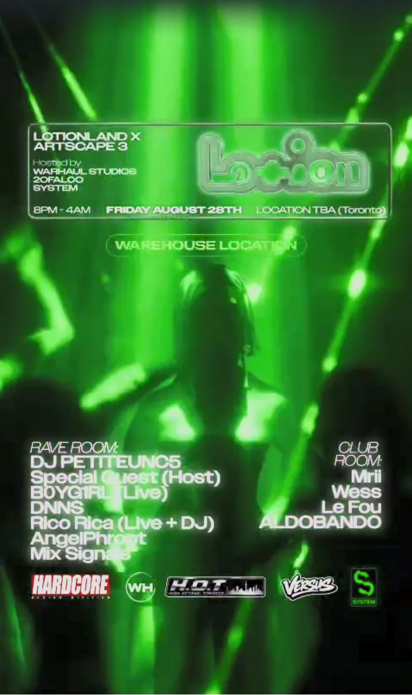 LOTIONLAND X ARTSCAPE — event flyer