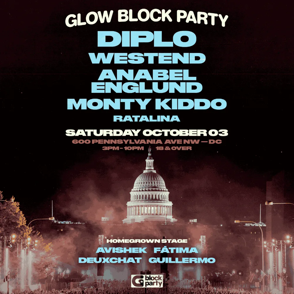 GLOW BLOCK PARTY — event flyer