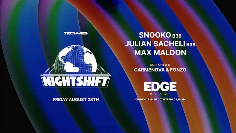 Nightshift x Techyes — event flyer